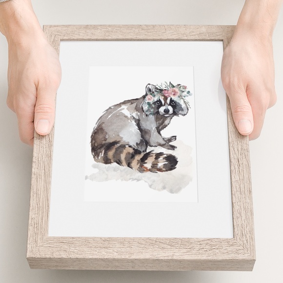 Raccoon Wall Art Watercolor Illustration Print Poster Unframed - Picture 9 of 10